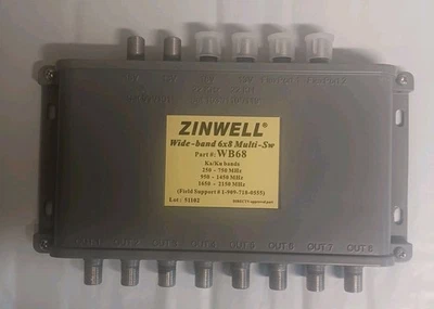 ZINWELL DirecTV Wide Band 6x8 Satellite Multi-Switch WB68 USED FREE SHIPPING - Image 1 of 2