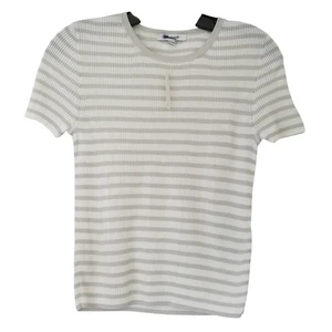 Madewell Micro-Rib Sweater Tee Size XXS Monument Stripe NWT NQ336 - Picture 1 of 6