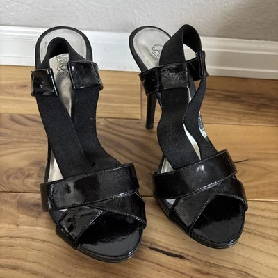 Tacones de aguja Carlos By Carlos Santana Warrant con tiras charol negro 7,5 Foto 1 de 4