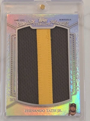 2021 Topps Sterling FERNANDO TATIS JR Jersey Letter Game-Used Patch "I" 1/1 - Image 1 of 4
