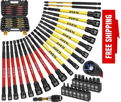 Juego de brocas de destornillador de tuerca magnética, juego de destornillador de tuerca extra larga de 35 piezas para taladro de impacto Foto 1 de 4