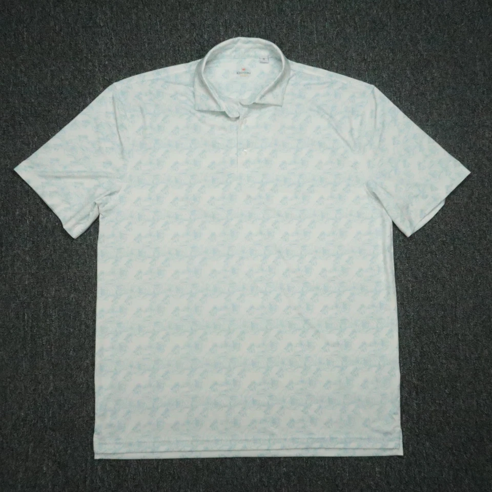 Рубашка мужская Kentucky Derby очень большая белая синяя с цветочным узором для скачек на лошадях бамбуковая размер XL - Изображение 1 из 4