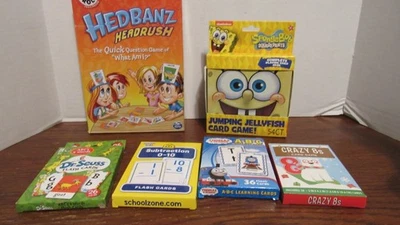 Lote de Flash Cards e Jogos Infantis, Jogo de Cartas Bob Esponja, Jogo Headbanz - Imagem 1 de 4