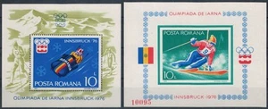 ROMANIA 1976 Giochi olimpici invernali a Innsbruck 2 BF MNH** - Photo 1/1