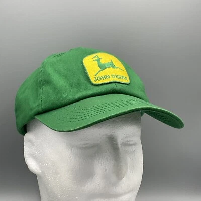 KIDS John Deere K-Products Snapback Hat Cap VTG Made USA Adjustable Patch Green - Image 1 of 4