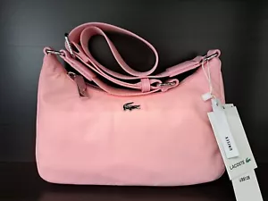 NWT Lacoste Unisex Metal Crocodile Hobo Crossbody & Shoulder Bag, Lotus Blanc - Picture 1 of 12