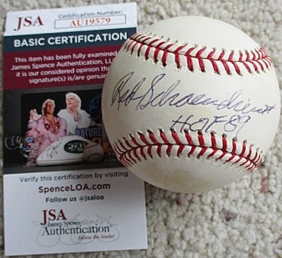 RED SCHOENDIENST (d. 2018) Signed OML Baseball JSA Authentic ST. LOUIS CARDINALS - Image 1 of 3