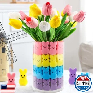 Labrostar Easter Decorations Easter Decor 15pcs Artificial Tulips with 48pcs - Picture 1 of 5