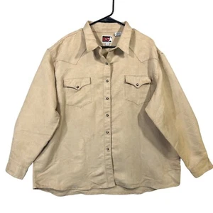 Brooks & Dunn Panhandle Slim Men's Size 3XL Faux Leather Pearl Snap Shirt EUC - Picture 1 of 11