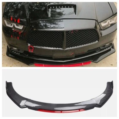 For Dodge Charger 2006-2014 Front Bumper Lip Spoiler Splitter Body Kits Carbon Foto 1 de 4
