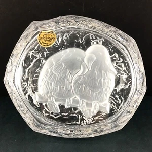Cristal d' Arques France Lovebirds Crystal Covered Jewelry Trinket Dish Sticker - Picture 1 of 8