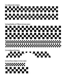 Vespa Roller PX 2 Tone Checks Decals Aufkleber Set Ska Mod Skinhead - Bild 1 von 13
