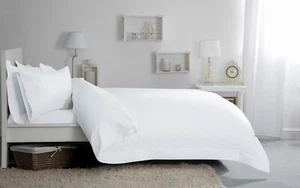 400 Thread Count Single Ply Egyptian Cotton Bed Linen In White All Sizes - Picture 1 of 15