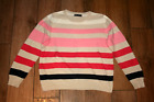 New M And S Multicoloured Striped Stretch Jumper Size 14 Pullover Wool Look