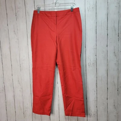 Nic + Zoe 女式番茄红色直筒裤 8 码人造丝棉弹力 — 第 1/4 张图片