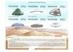 Tanzania 1999 - UFO'S - Sheet of 6 Stamps - Scott #1824 - MNH