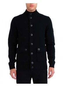 LUKE 1977 Luke Chunky Knit Button Denmark Jacket Black - Picture 1 of 4