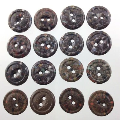 Vintage Lot of 16 End Of Day Plastic Garment Button Size .5in Simple Design 821C - Image 1 of 4