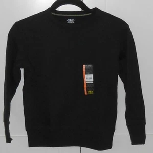 ATHLETIC WORKS KIDS BLACK CREW NECK L/S SWEATSHIRT - SIZE SMALL (6-7) - Picture 1 of 2