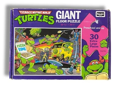Rompecabezas de piso gigante de colección 1989 TMNT Teenage Mutant Ninja Turtles 30 piezas COMPLETO Foto 1 de 4