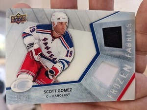 SCOTT GOMEZ 2008-09 UD ICE  FROZEN FABRICS #FFGZ Rangers Patch Jersey #20/25