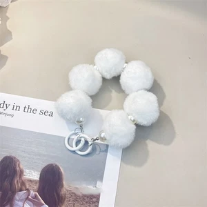 Colorful Plush Ball Chain Phone Case Decoration Bag Pendant Cute Keychain Gifts - Picture 1 of 25
