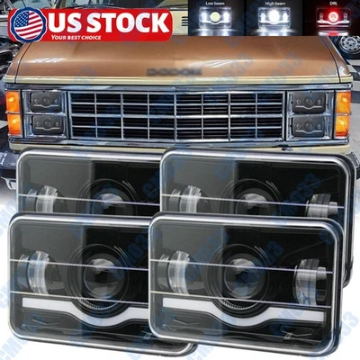 4 piezas 4x6" faros LED HI-LO lámpara de haz para Dodge Ram B150 B250 B350 furgoneta 1981-85 Foto 1 de 4