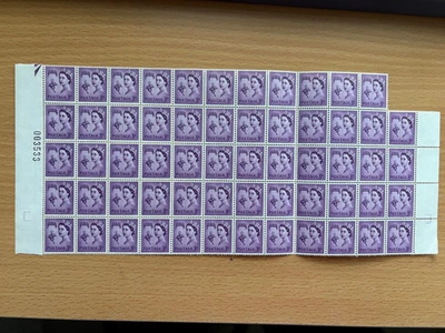 GB Guernsey 1958/67 3d Lilac Block of 59 SG7p MNH stamps - Image 1 of 2