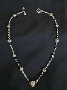 John Hardy Sterling Silver 925 Heart Toggle Necklace 16" - Picture 1 of 12