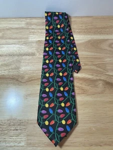 Hallmark Christmas Lights Necktie Tie Colorful Holidays Polyester - Picture 1 of 4