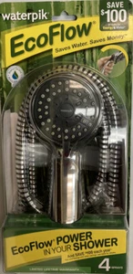 WATERPIK EcoFlow Flexible 5-Foot Tangle Free Hose 4-Spray Shower Head - Picture 1 of 3