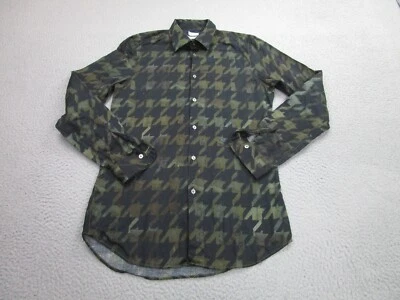 Camisa Paul Smith Para Hombre 15 Pequeña Verde Negra Pata de Gallo Informal Formal Ropa para Hombre Foto 1 de 4