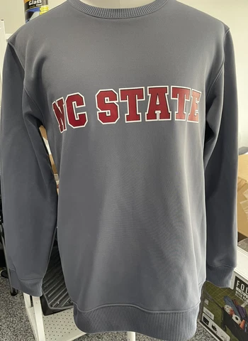 NC State Sweater Adult Medium Gray White Sweatshirt Wolfpack NCAA Mens Cover