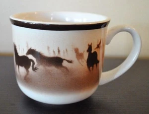 New BIG SKY Lodge Stoneware Collection Mug WILD HORSES Thomas Norby Vintage - Picture 1 of 5