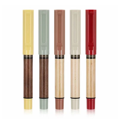 Fuente de madera Jinhao 62 con clip dorado F/EF plumín 0,5 mm/0,38 mm pluma de tinta pluma de regalo Foto 1 de 4