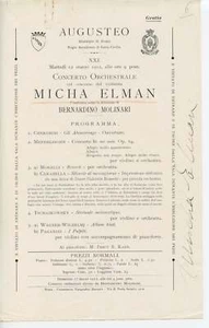 Elman, Mischa.  (1891–1967) VIOLIN Signed Program - Picture 1 of 1