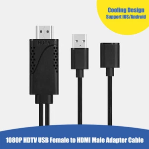 USB Female to HDMI-compatible Male 1080P HDTV TV Digital AV Adapters Cable Wire - Picture 1 of 10