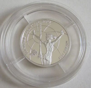 Russland 1 Rubel 1998 World Youth Games in Moskau Turnen 1/4 Oz Silber - Bild 1 von 2