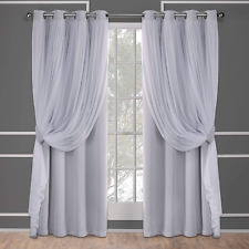 Exclusive Home Catarina Layered Solid Room Darkening Blackout and Sheer Grommet 