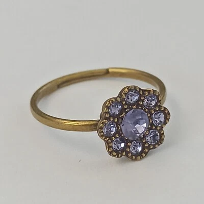 Anillo Michal Negrin púrpura delicado firmado romántico con cristales de Swarovski regalo Foto 1 de 4