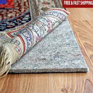 Non-Slip Rug Pad 1/4 In Thick Durable Felt Rubber Strong Grip Floor Protection - Picture 1 of 7