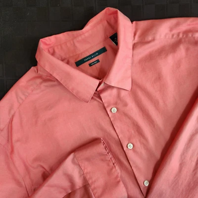 Perry Ellis Mens Shirt Size 2X  Long sleeve Non Iron Red Pink Sheen Button Up - Image 1 of 4