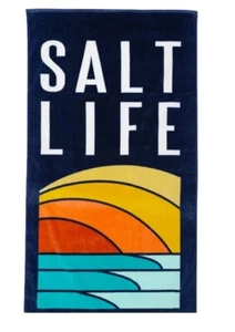 SALT LIFE TOALLA DE PLAYA AZUL MARINO "RAYOS DE SOL" 33" X 40" NUEVA CON ETIQUETAS - Imagen 1 de 1
