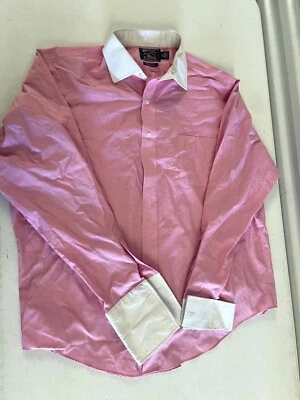 Camisa de Vestir American Living Sin Arrugas Hombre 17.5 Rosa Algodón Manga Larga Formal Foto 1 de 4