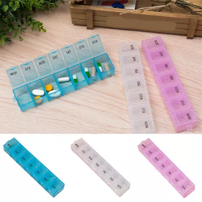 7 Days Weekly Daily Pill Box Organiser Medicine Tablet Storage Dispenser US✔ - Image 1 of 4
