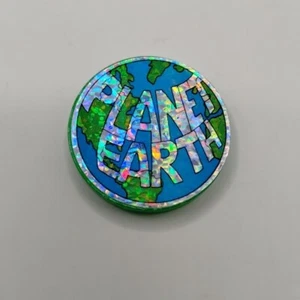 Vtg Prismatic Planet Earth Green Pog Slammer Plastic - Picture 1 of 9