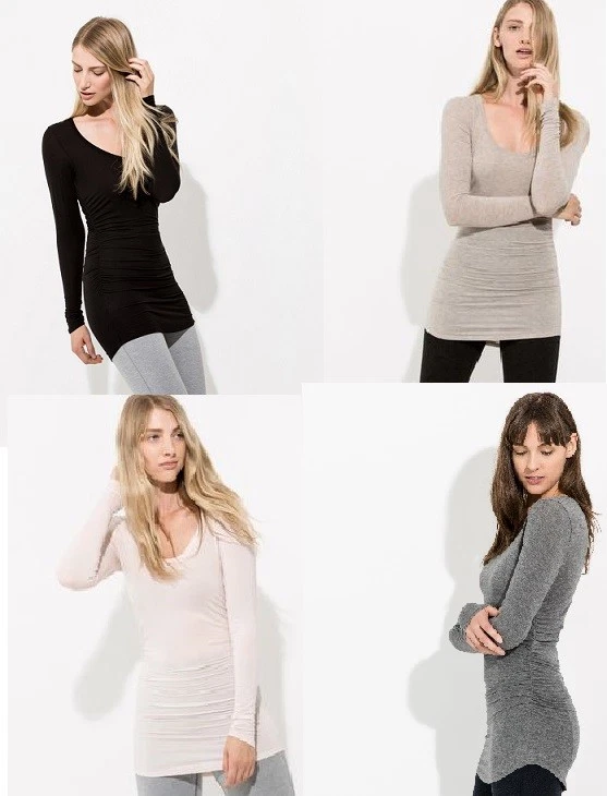 Kit and Ace Vera Mangas Largas Fruncidas Camiseta Top Cachemira 6 8 10 12 Nuevo con Etiquetas $130 Foto 1 de 1