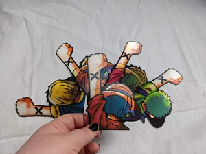 Luffy Sanji Zoro 3D Motion Sticker - One Piece Anime Car Laptop Decal - Picture 1 of 4