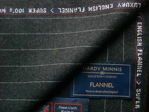 HARDY MINNIS WOOL & CASHMERE English Flannel SUITING FABRIC MADE IN ENGLAND 3.5m - Picture 1 of 12