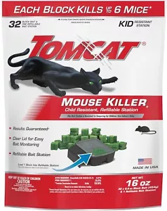 Mouse Mice Rat Killer 32 Blocks Bait Poison Rodent Station Trap Tomcat Control - Picture 1 of 10